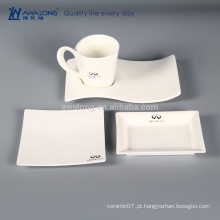 Plain White Quantidade Produção Logotipo Café e Saucer Set personalizado, Alta Qualidade Coffee Cup Set